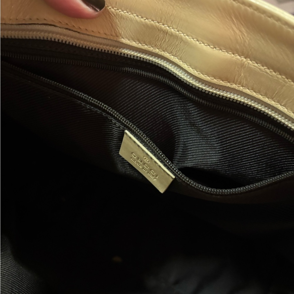 Gucci Tan Monogram GG Tote Bag Vintage canvas with leather trim - Picture 8 of 14